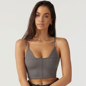 Joah brown triangle cut cami